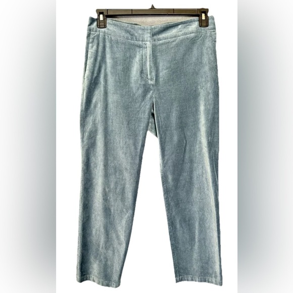 J. Jill Pants - J. Jill Velvet Velveteen Pants Size 8P Blue Teal Straight Leg Mid Rise Stretch
